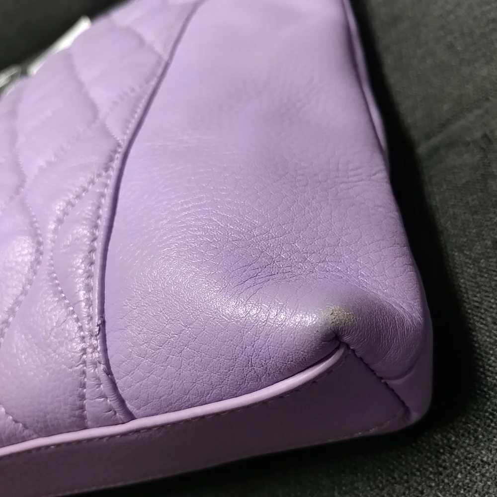 Vera Bradley Genuine Leather Quilted Molly Crossbody Lavender Purple Purse - Picture 9 of 16